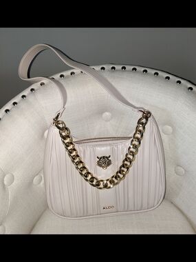 ALDO Women's Blush Pink Chain-Accent Shoulder Bag